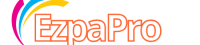 Логотип EzpaPro с яркими цветами и динамичным дизайном.