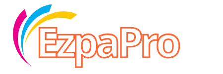 Логотип EzpaPro с яркими цветами и динамичным дизайном.